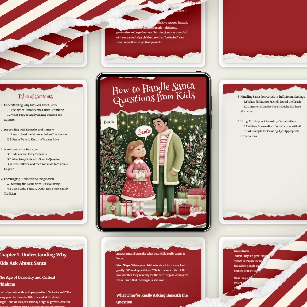 How to Handle Santa Questions from Kids | Parent Guide Ebook | Gentle Scripts, Age-Appropriate Tips & Holiday Conversation Support