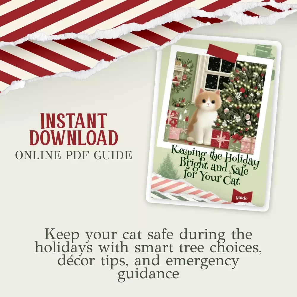 Keeping the Holiday Bright and Safe for Your Cat | Christmas Pet Safety Guide | Are Real Christmas Trees Safe for Cats? | Cat-Proof Holiday eBook