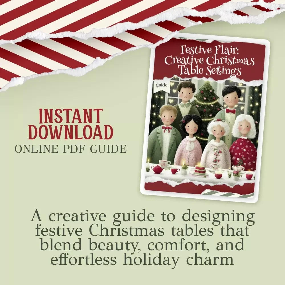 Festive Flair: Creative Christmas Table Settings – Holiday Decor Guide for Stunning christmas table setting ideas, Elegant Tablescapes, Entertaining Inspiration & Digital Download