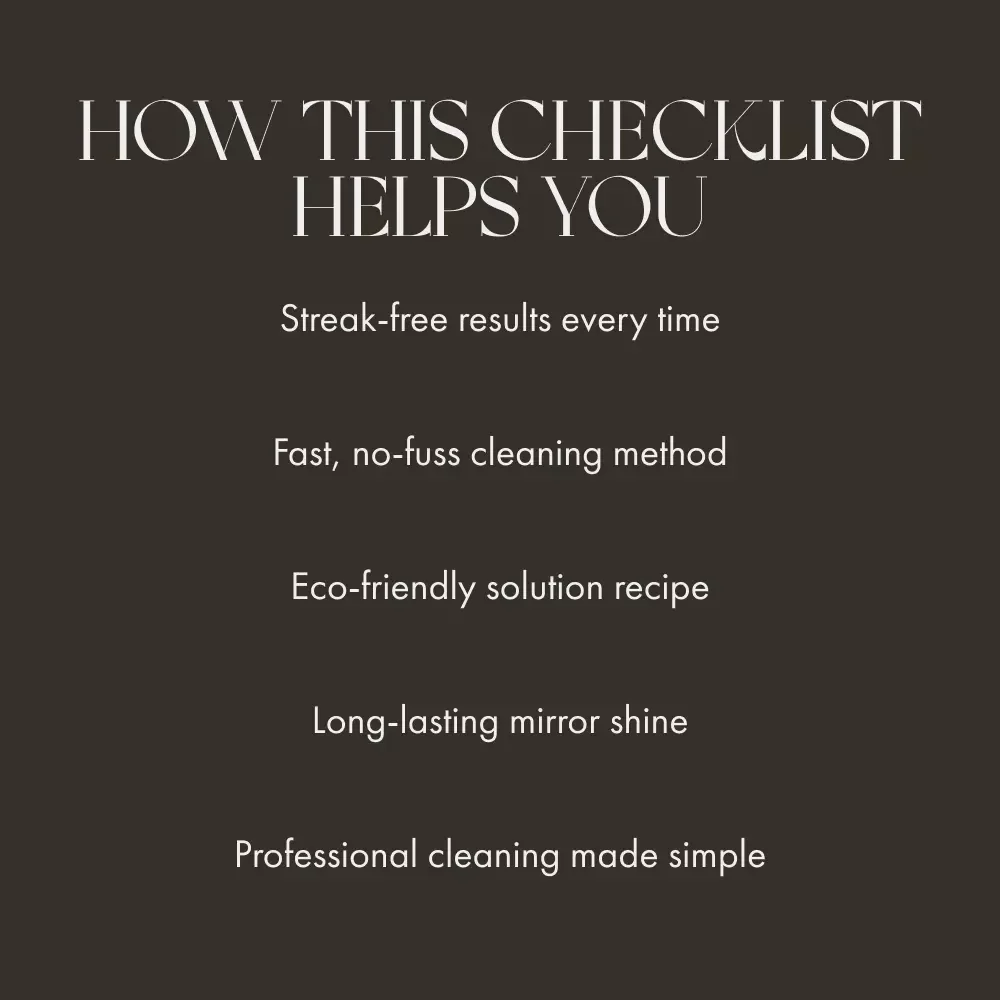 The Ultimate Checklist: How to Clean Mirrors Perfectly | Printable Cleaning Guide | Digital Download | Mirror Cleaning Tips for a Streak-Free Shine | Easy Home Care eBook