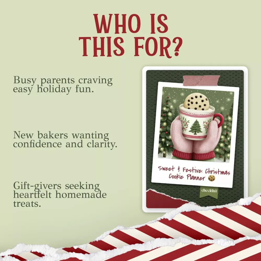 Sweet & Festive: Christmas Cookie Planner | Holiday Baking Checklist | Printable Cookie Guide for christmas cookies ideas & Festive Recipe Planning