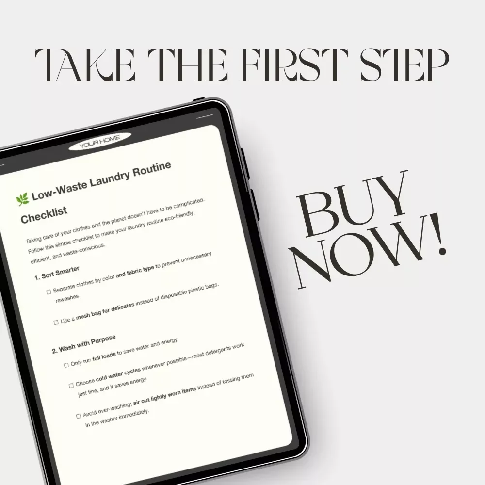Low-Waste Laundry Routine Checklist | Eco-Friendly Laundry Guide for Sustainable Living | Digital Download for Conscious Cleaning | Tips for Low Waste Laundry Routine