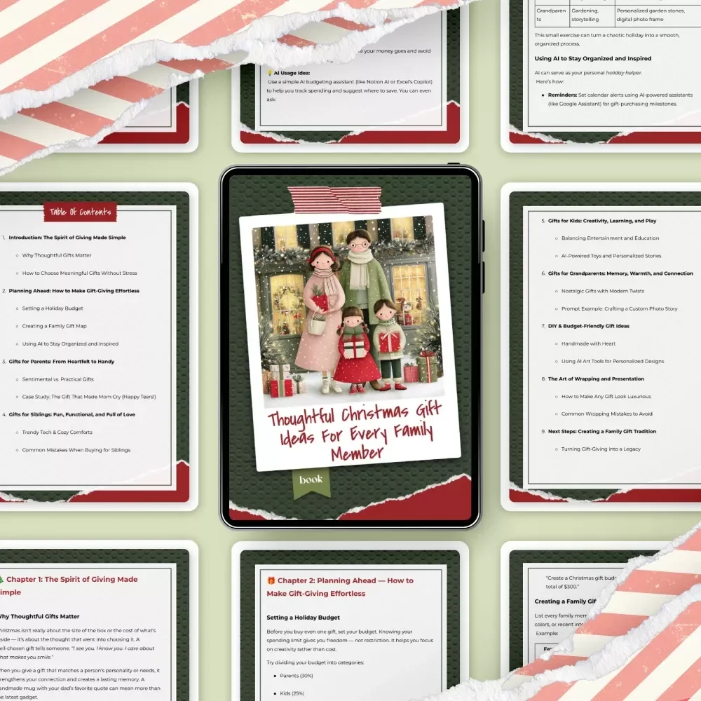 Thoughtful Christmas Gift Ideas for Every Family Member | Ultimate Ebook Guide for Meaningful & Creative Holiday Giving | Digital Download for christmas gift ideas for family