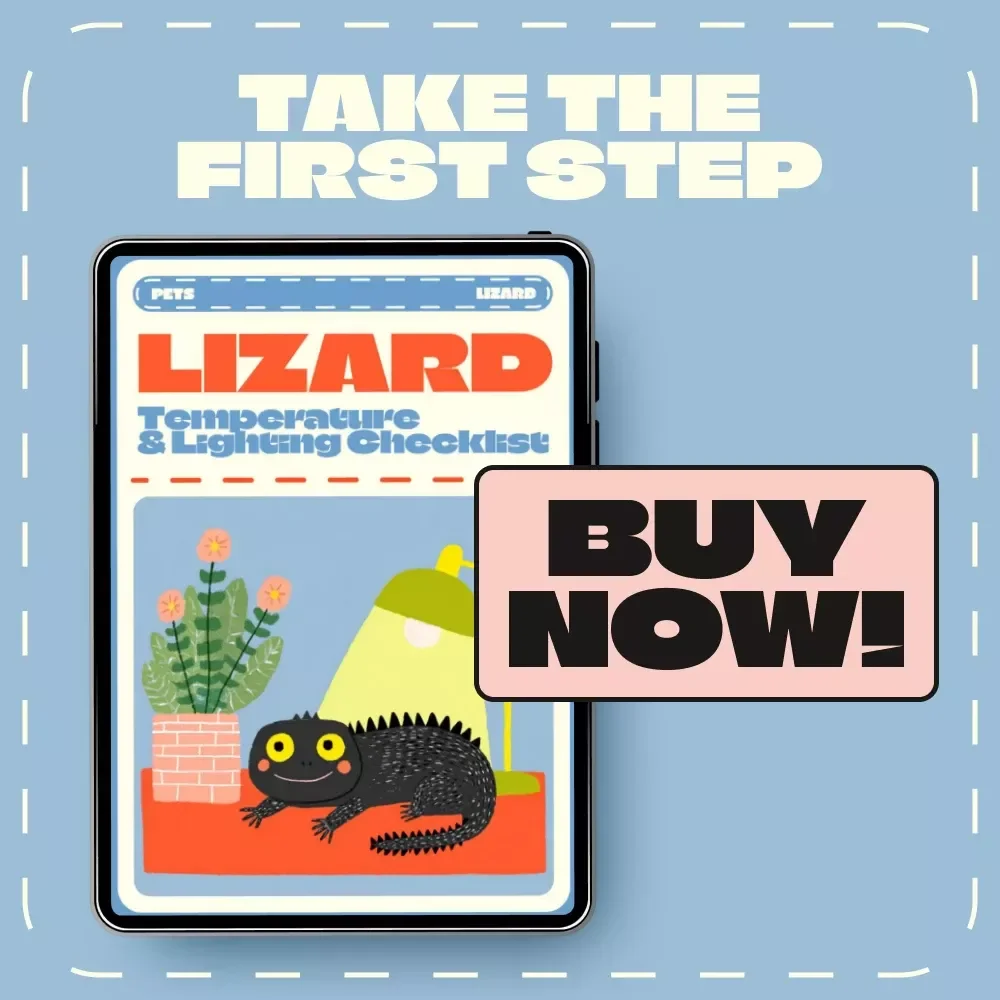 Lizard Temperature & Lighting Checklist | Reptile Care Guide for Bearded Dragons, Geckos & More | Printable Heat & UVB Setup eBook