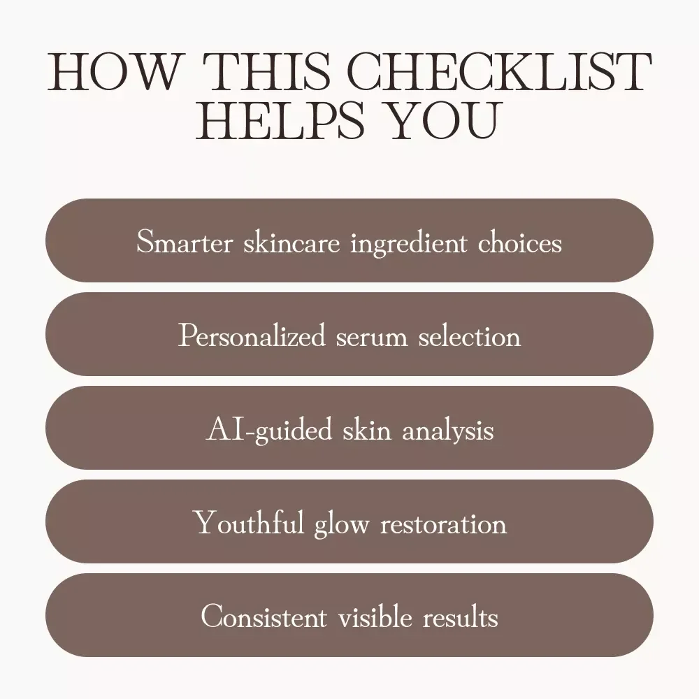 Picking the Perfect Serum for Mature Skin | Printable Skincare Checklist | How to Pick a Serum for Mature Skin | Anti-Aging Self-Care Digital Download