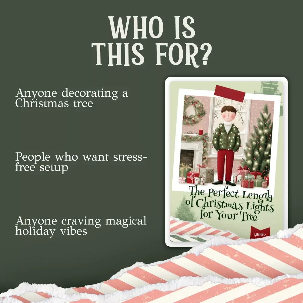 The Perfect Length of Christmas Lights for Your Tree | Printable Holiday Lighting Guide | How Many Feet of Christmas Lights for Tree Formula & Decorating Tips