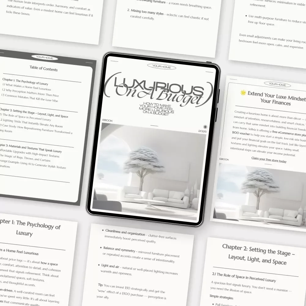 How to Make Your Home Feel More Luxurious on a Budget | Modern Home Styling eBook for Elegant Interiors | Digital Download for DIY Home Decor Lovers