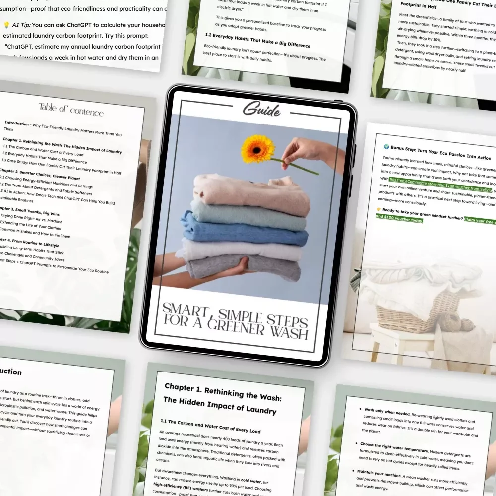 Smart, Simple Steps for a Greener Wash | Eco Laundry Guide | Digital Download | Tips for Eco Friendly Laundry Practices | Sustainable Living eBook