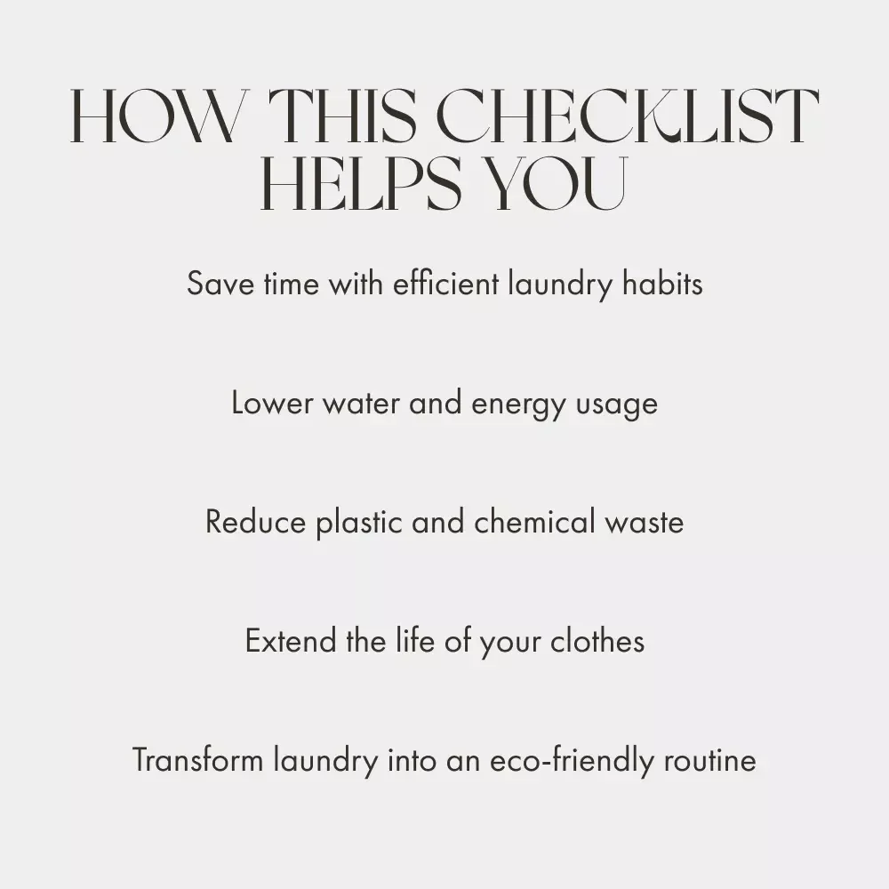 Low-Waste Laundry Routine Checklist | Eco-Friendly Laundry Guide for Sustainable Living | Digital Download for Conscious Cleaning | Tips for Low Waste Laundry Routine