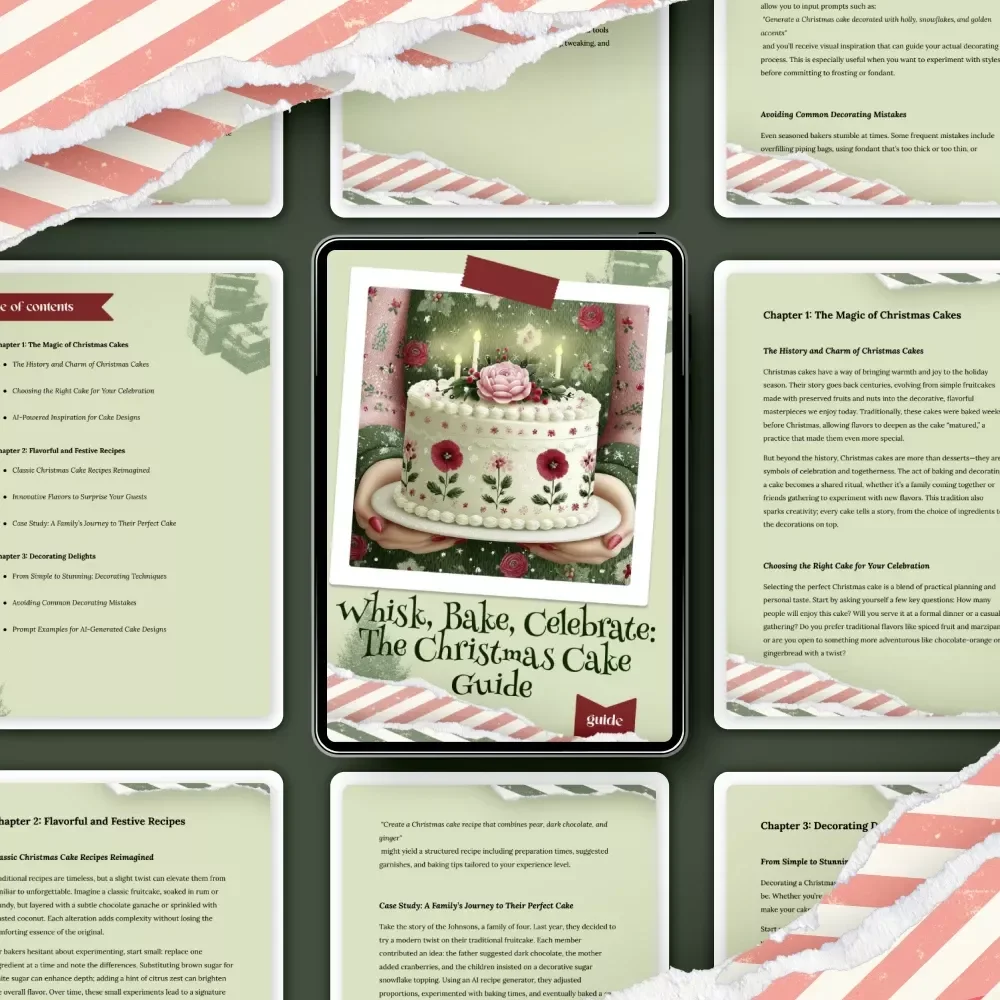 Whisk, Bake, Celebrate: The Christmas Cake Guide | Festive Baking eBook for christmas cake ideas, Holiday Recipes, Decorating Tips, AI-Enhanced Cake Inspiration
