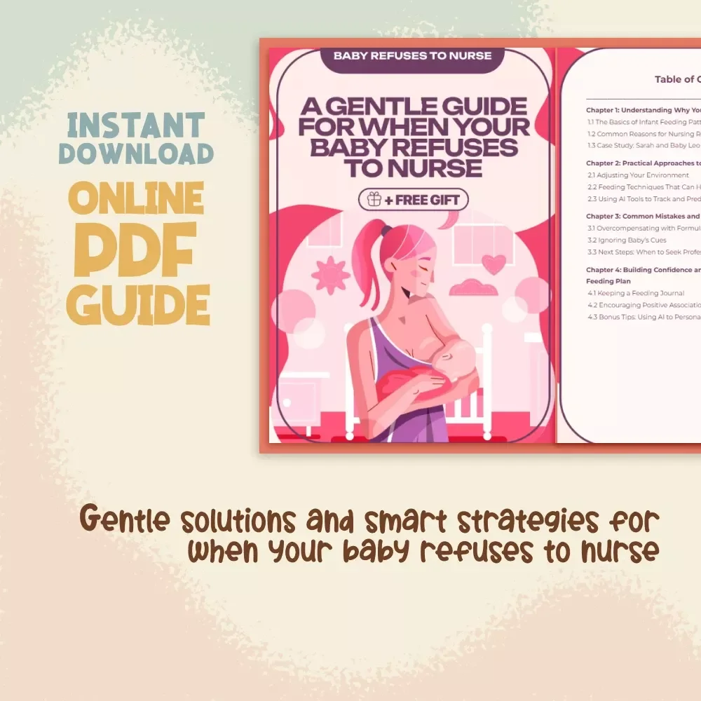 A Gentle Guide for When Your Baby Refuses to Nurse | Digital Download eBook, New Mom Support, Breastfeeding Help, Baby Feeding Checklist & Nursing Refusal Solutions