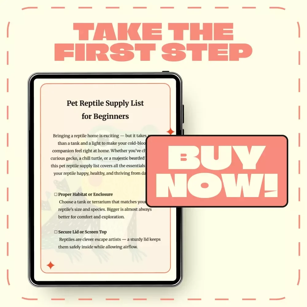 Pet Reptile Supply List for Beginners | Printable Reptile Care Checklist | Essential Reptile Starter Guide | Digital Download for New Reptile Owners (Gecko, Turtle, Bearded Dragon)