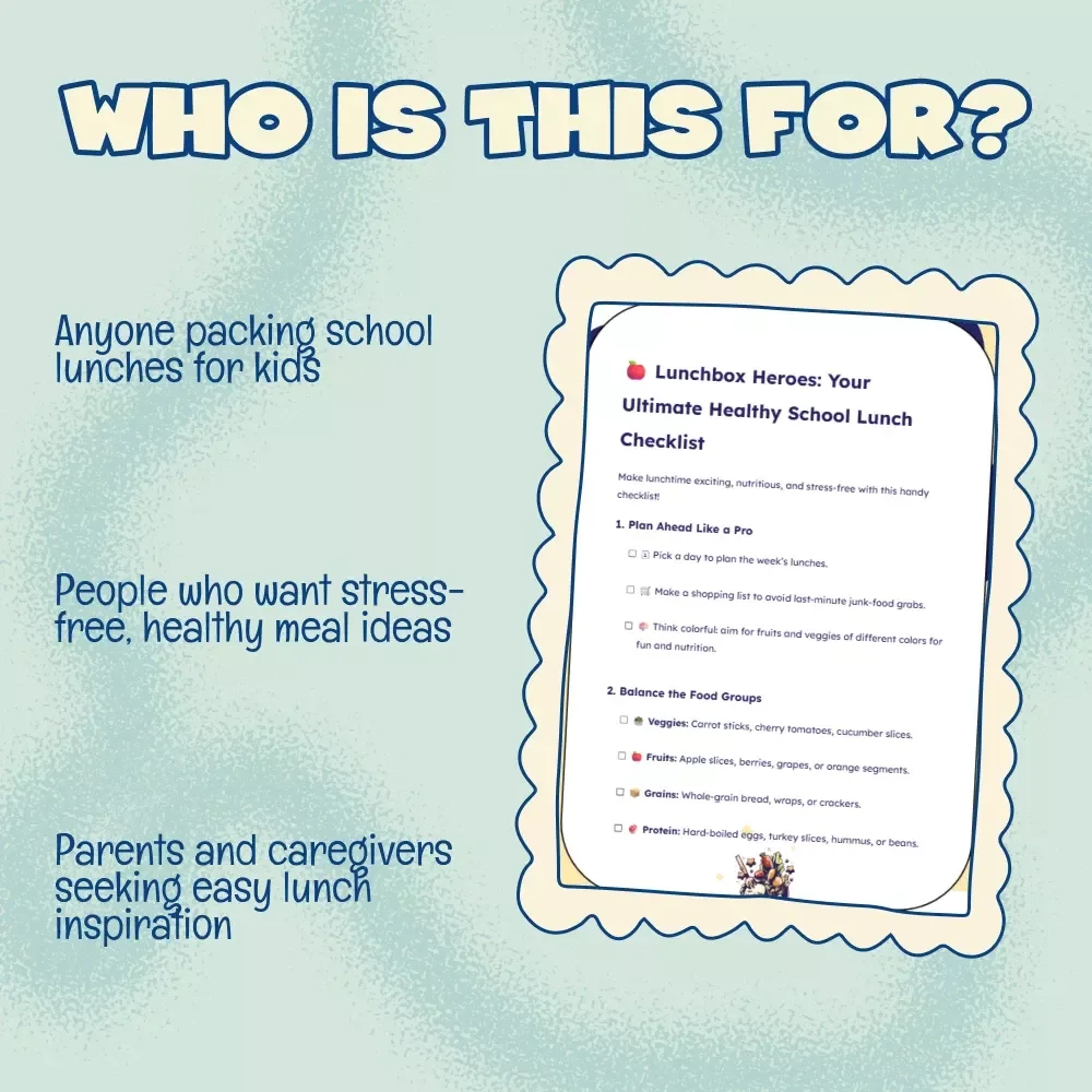 Lunchbox Heroes: Your Ultimate Healthy School Lunch Checklist | Printable Digital Download | Healthy Kids Meal Planner & School Lunch Ideas