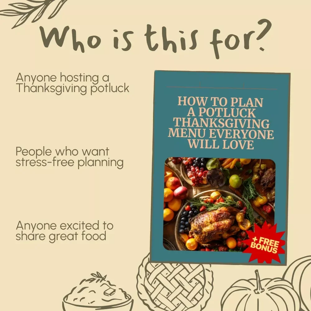 How to Plan a Potluck Thanksgiving Menu Everyone Will Love | Printable Digital Guide | Thanksgiving Planning Checklist | How to Plan a Potluck Thanksgiving Menu eBook