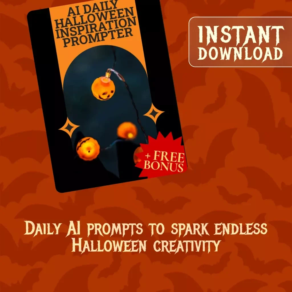 AI Daily Halloween Inspiration Prompter | Digital Download Guide for Spooky Creativity, Prompt Ideas & eBook for AI Halloween-Themed Content