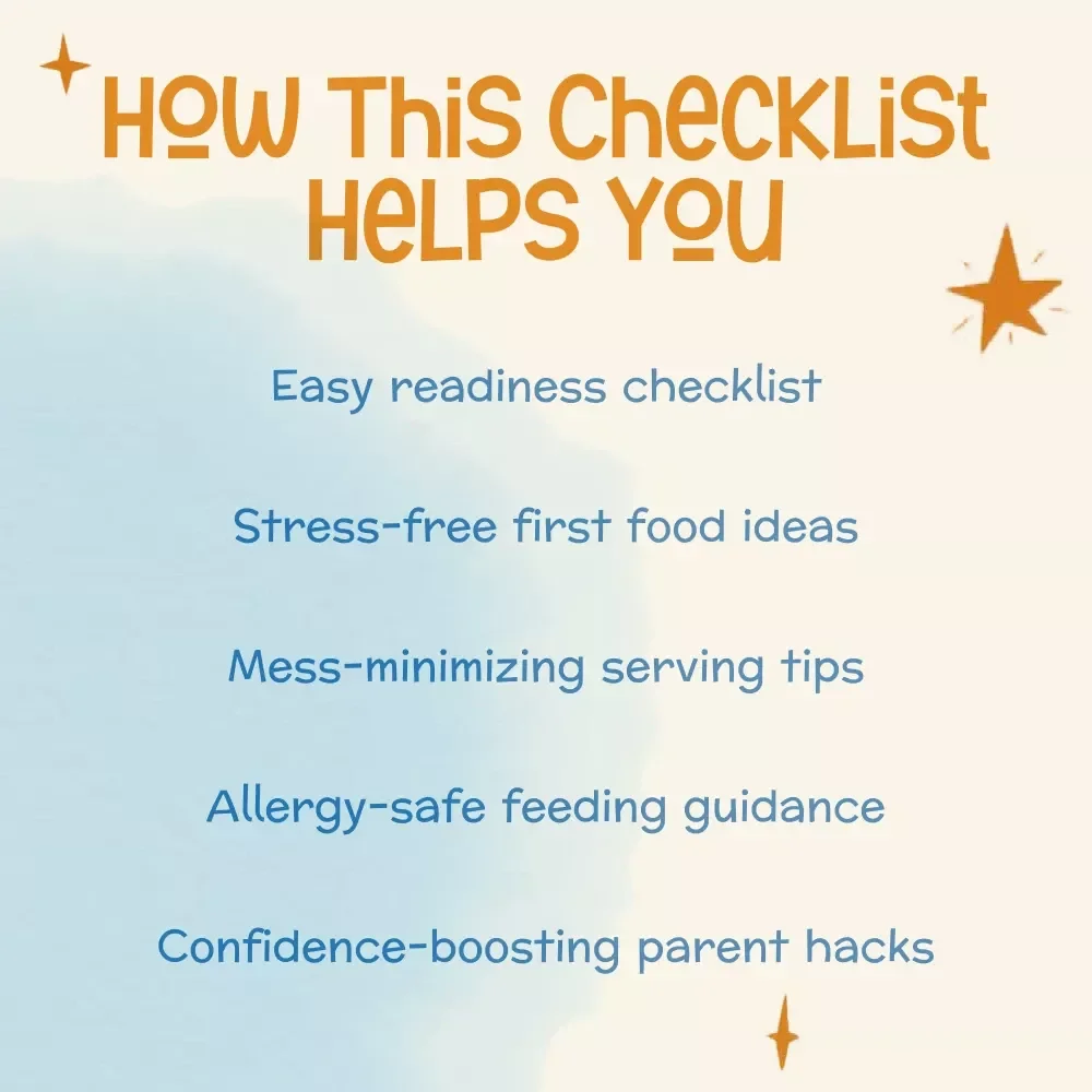 First Bites, Big Smiles | Baby’s First Foods Checklist | Printable Digital Download | Tips for First Solid Foods for Baby | Starting Solids Made Simple