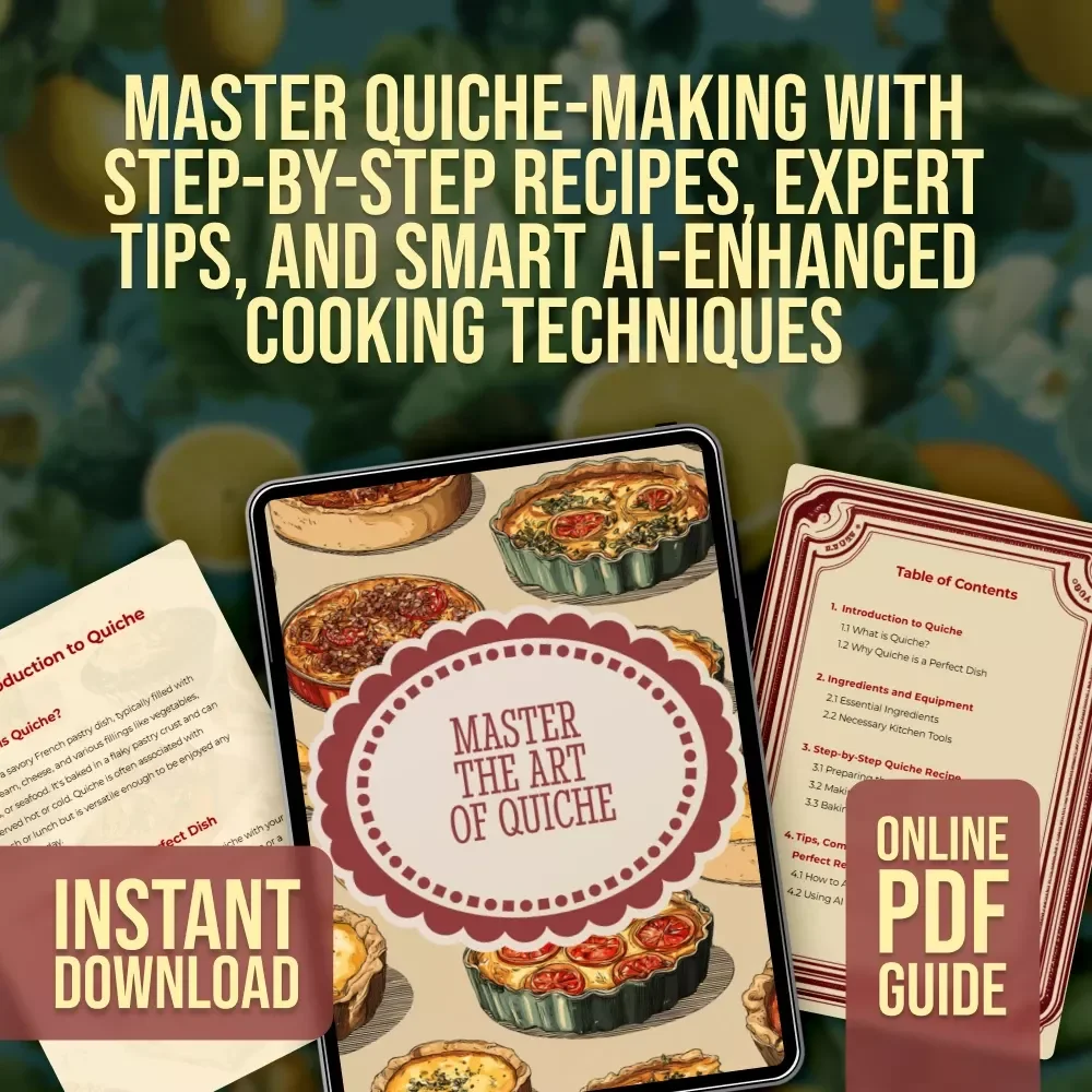 Master the Art of Quiche | Digital Guide | eBook for Perfect Homemade Quiche Recipes, Tips, and Step-by-Step Cooking Instructions