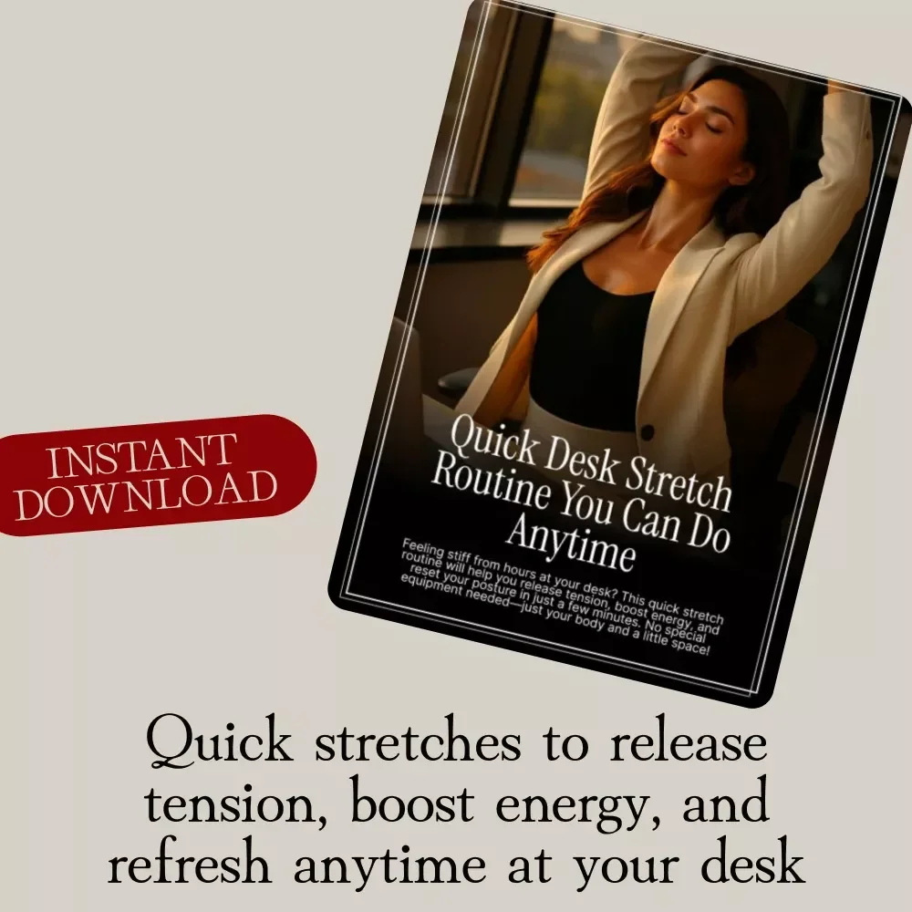 Quick Desk Stretch Routine You Can Do Anytime | Office Stretch Guide | Printable Digital Download for Workplace Wellness & Stress Relief