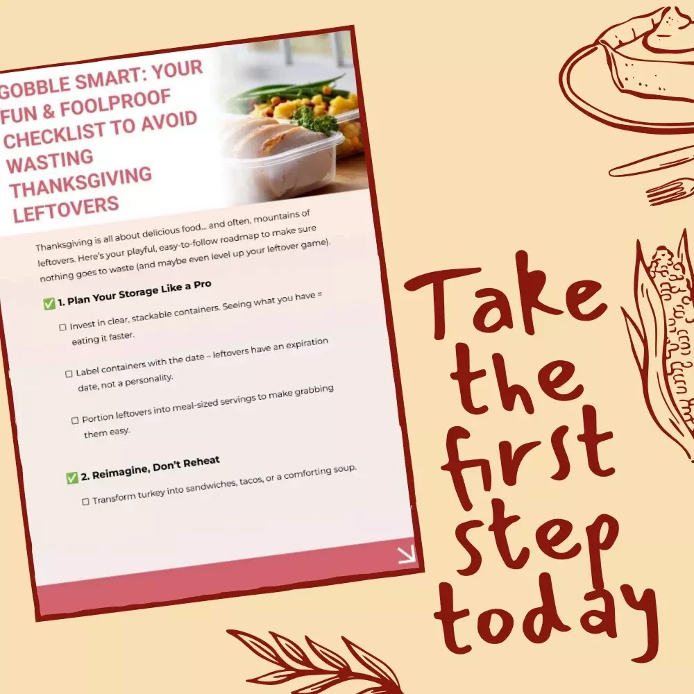 Gobble Smart: Your Fun & Foolproof Checklist to Avoid Wasting Thanksgiving Leftovers | Printable Thanksgiving Leftovers Guide | Digital Download
