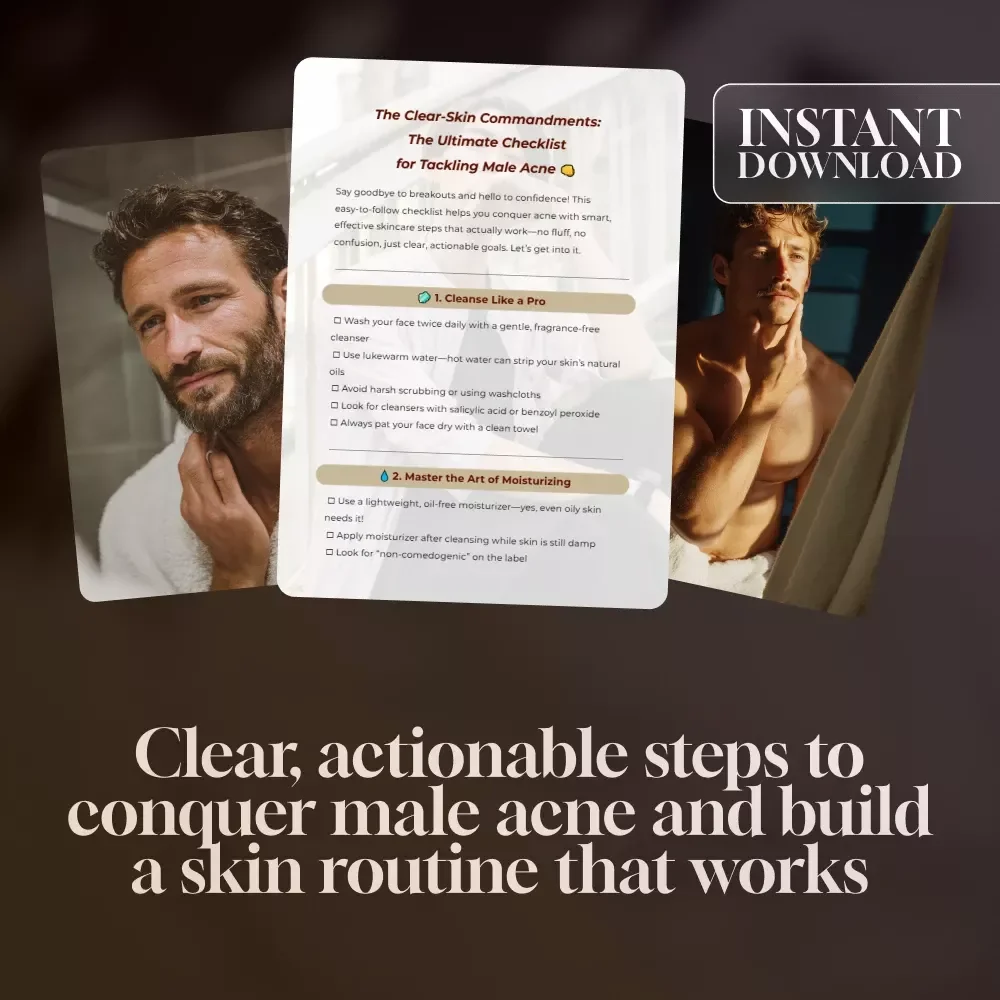 The Clear-Skin Commandments: The Ultimate Checklist for Tackling Male Acne | Digital Skincare Guide for Men | Best Skincare for Male Acne