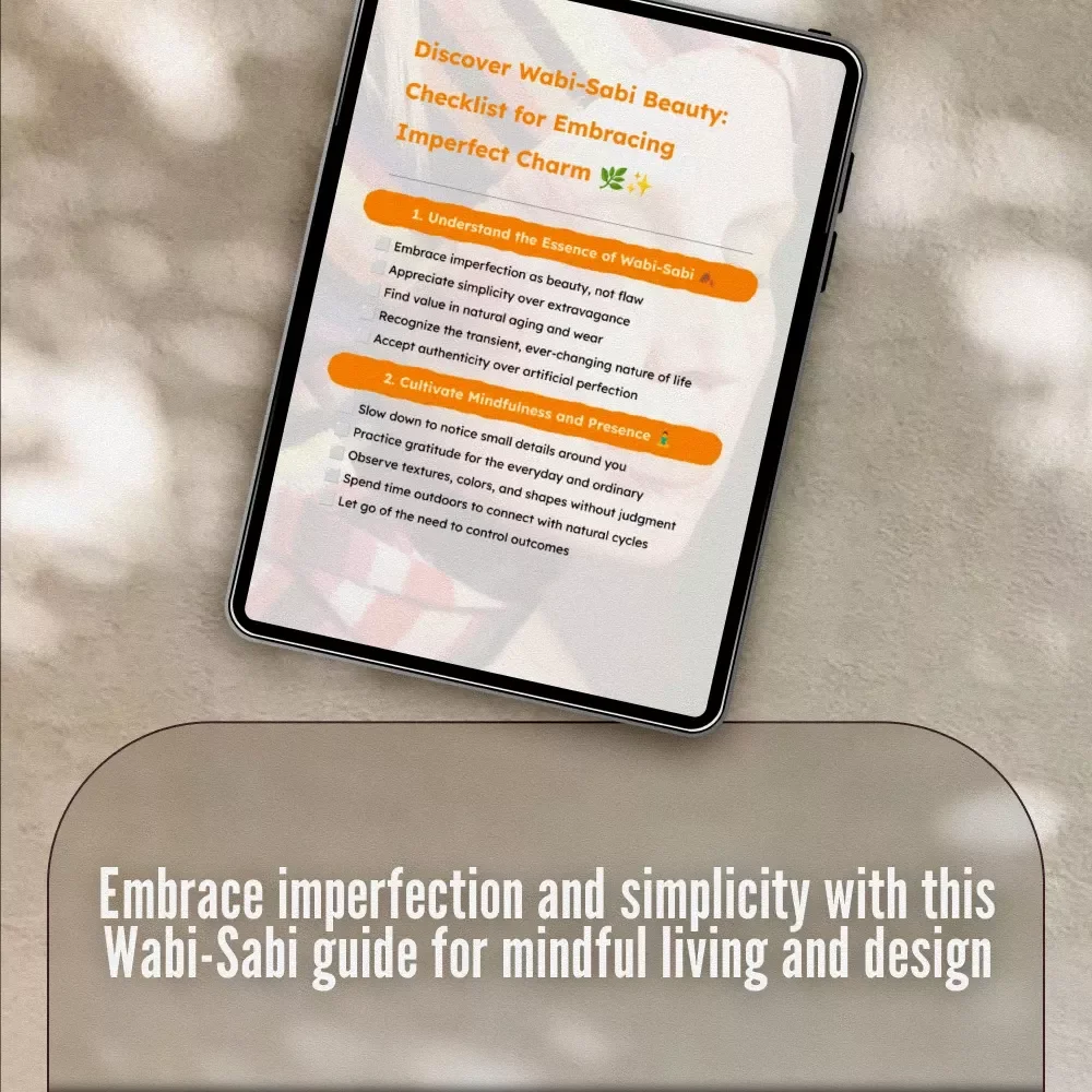 Discover Wabi-Sabi Beauty: Checklist for Embracing Imperfect Charm - Digital Download Guide