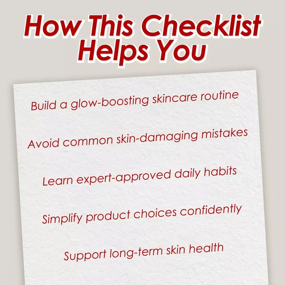 Glow Like a Pro: Dermatologist’s Ultimate Checklist for Healthy Skin | Dermatologist Tips for Healthy Skin | Skincare eBook | Digital Download Guide