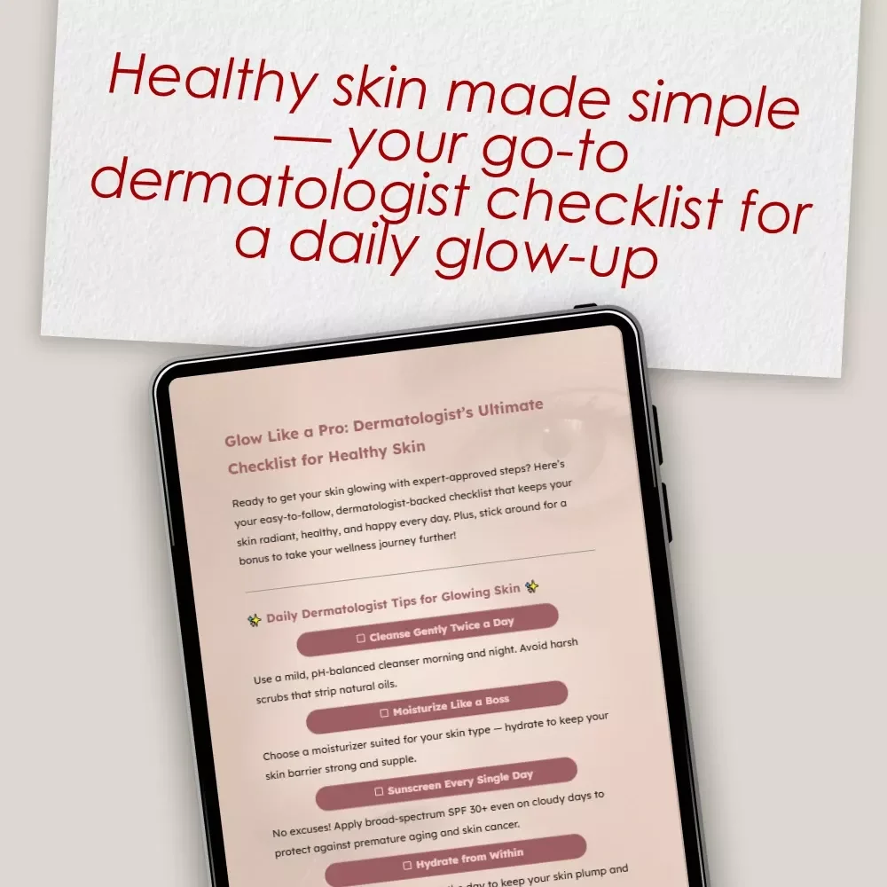 Glow Like a Pro: Dermatologist’s Ultimate Checklist for Healthy Skin | Dermatologist Tips for Healthy Skin | Skincare eBook | Digital Download Guide