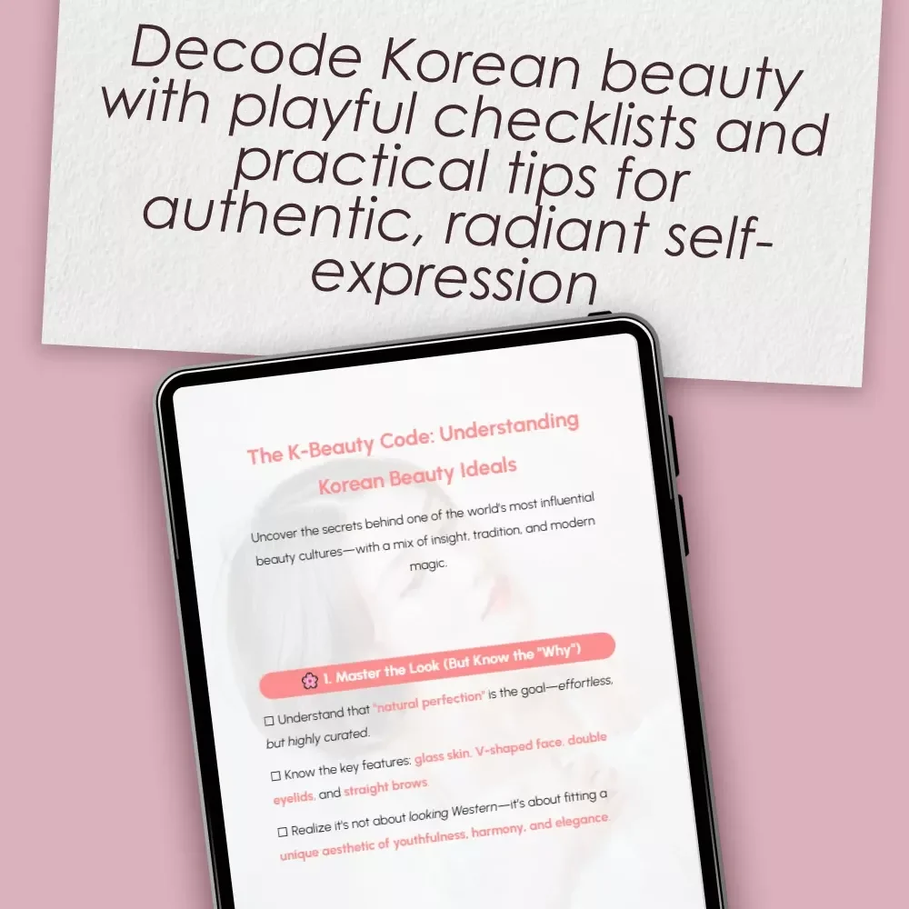 The K-Beauty Code: Playful Checklist for Understanding Korean Beauty Ideals | Korean Beauty Ideals Digital Download, K-Beauty Aesthetic Guide, Skincare & Makeup Checklist