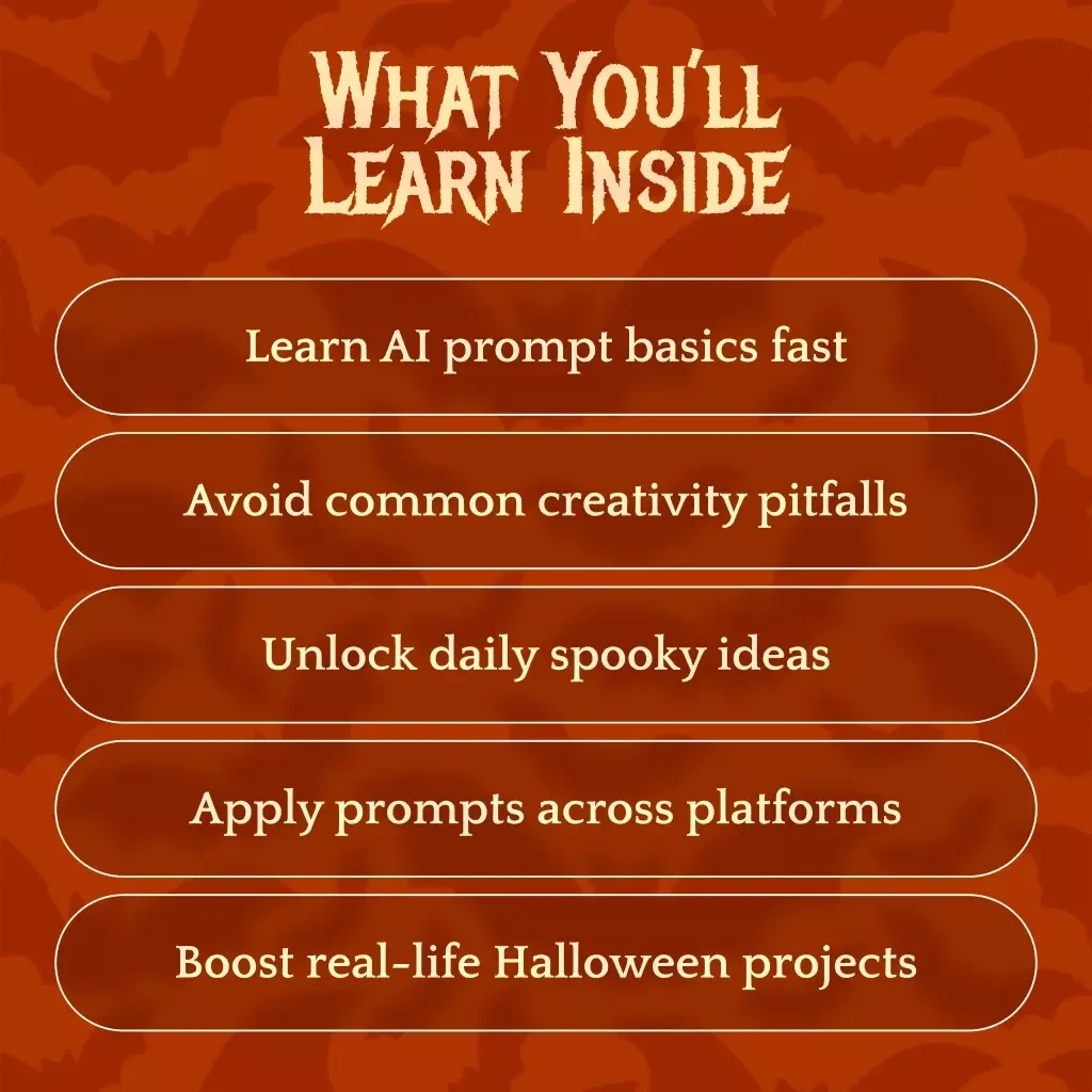 AI Daily Halloween Inspiration Prompter | Digital Download Guide for Spooky Creativity, Prompt Ideas & eBook for AI Halloween-Themed Content