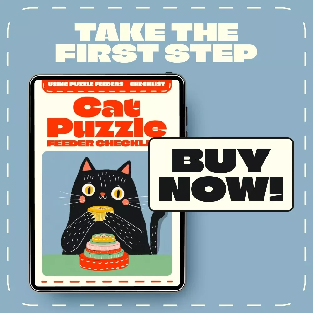 Cat Puzzle Feeder Checklist | Digital Download for Cat Owners | Using Puzzle Feeders for Cats | Printable Enrichment Guide