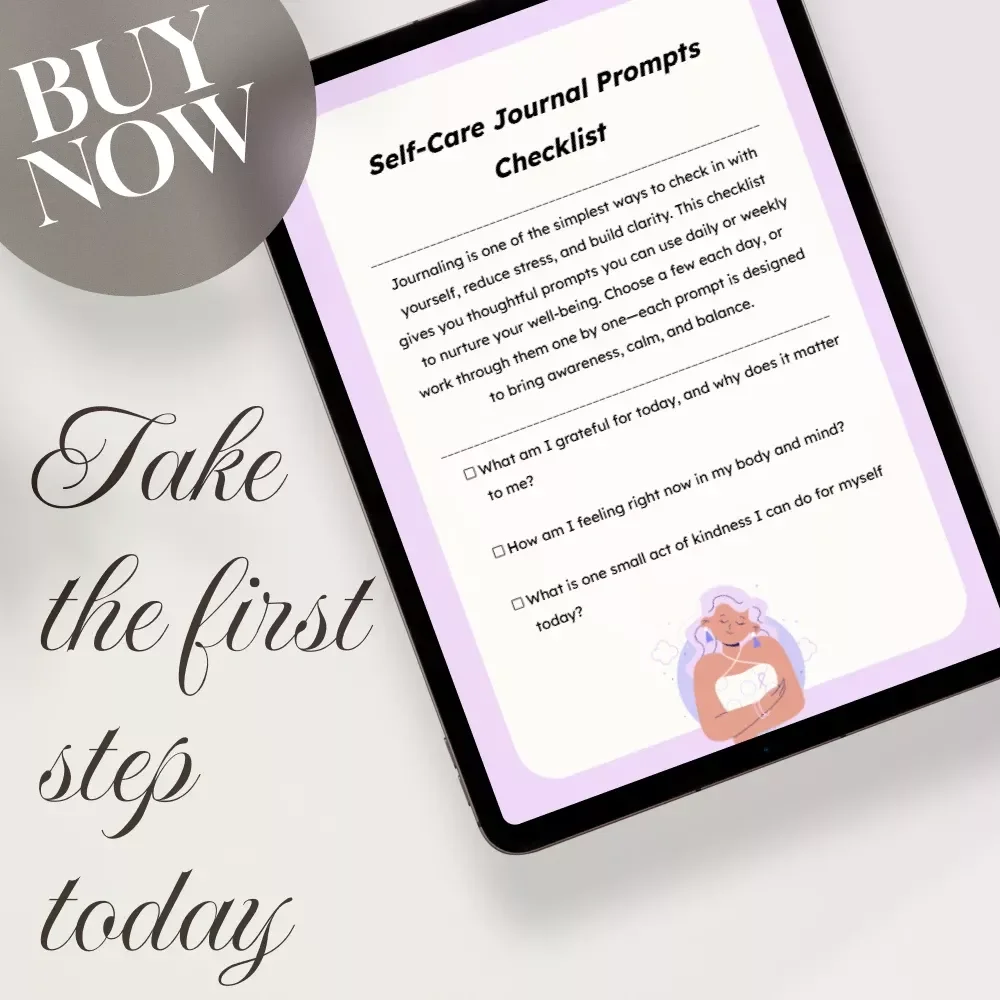 Self-Care Journal Prompts Checklist | Digital Download | Guided Daily Reflection & Mindfulness Practice for Personal Growth
