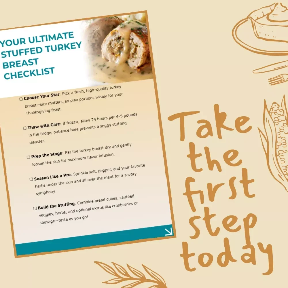 Your Ultimate Stuffed Turkey Breast Checklist | Printable Thanksgiving Cooking Guide | Easy Step-by-Step How to Make Stuffed Turkey Breast for Thanksgiving