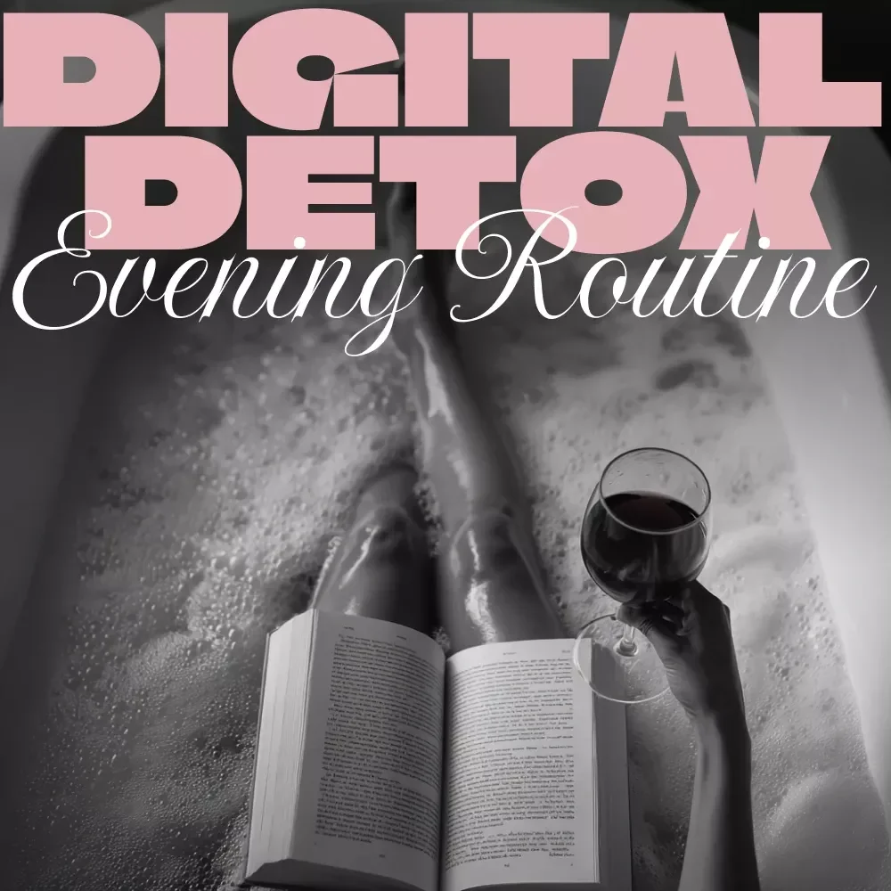 Digital Detox Evening Routine Checklist | Screen-Free Bedtime Ideas for Relaxation & Better Sleep | Printable Self-Care Guide for Stress Relief & Wellness