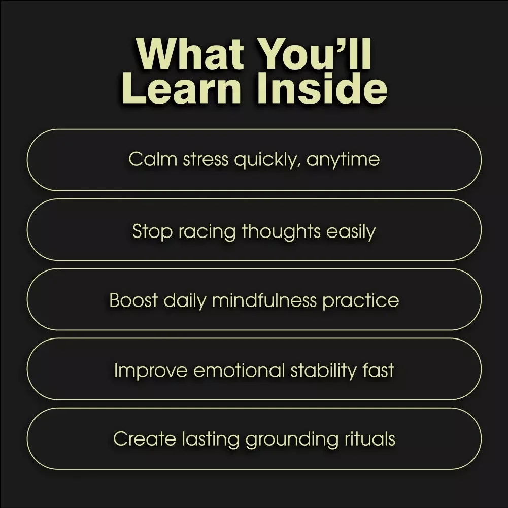 Grounding Exercises for Emotional Balance | Stress Relief Guide, Mindfulness eBook, Anxiety Support Checklist, Digital Download for Self Care & Emotional Wellness