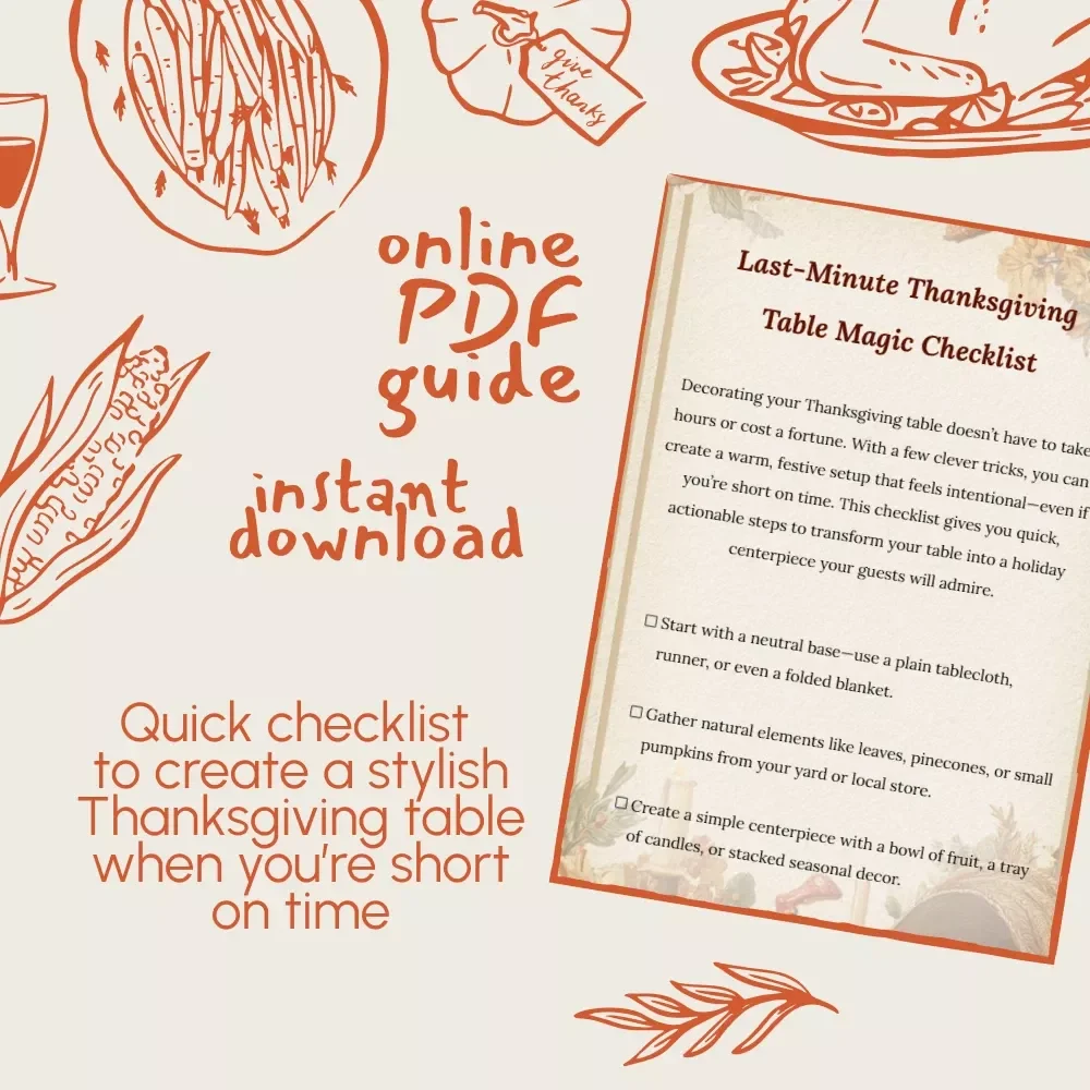 Last-Minute Thanksgiving Table Magic Checklist | Digital Download for How to Decorate Thanksgiving Table Last Minute