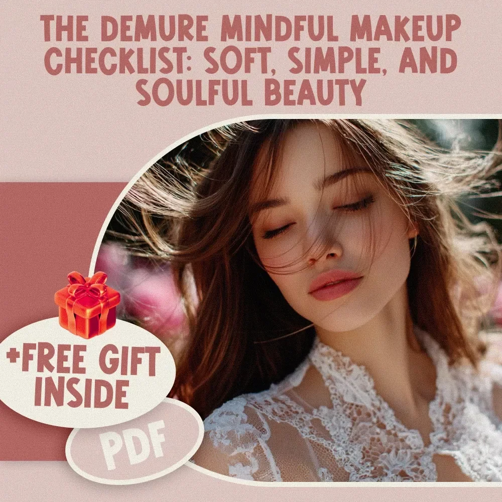 The Demure Mindful Makeup Checklist: Soft, Simple, and Soulful Beauty | Digital Download for Conscious Beauty Routines | Minimalist, Natural, Demure Mindful Makeup Guide