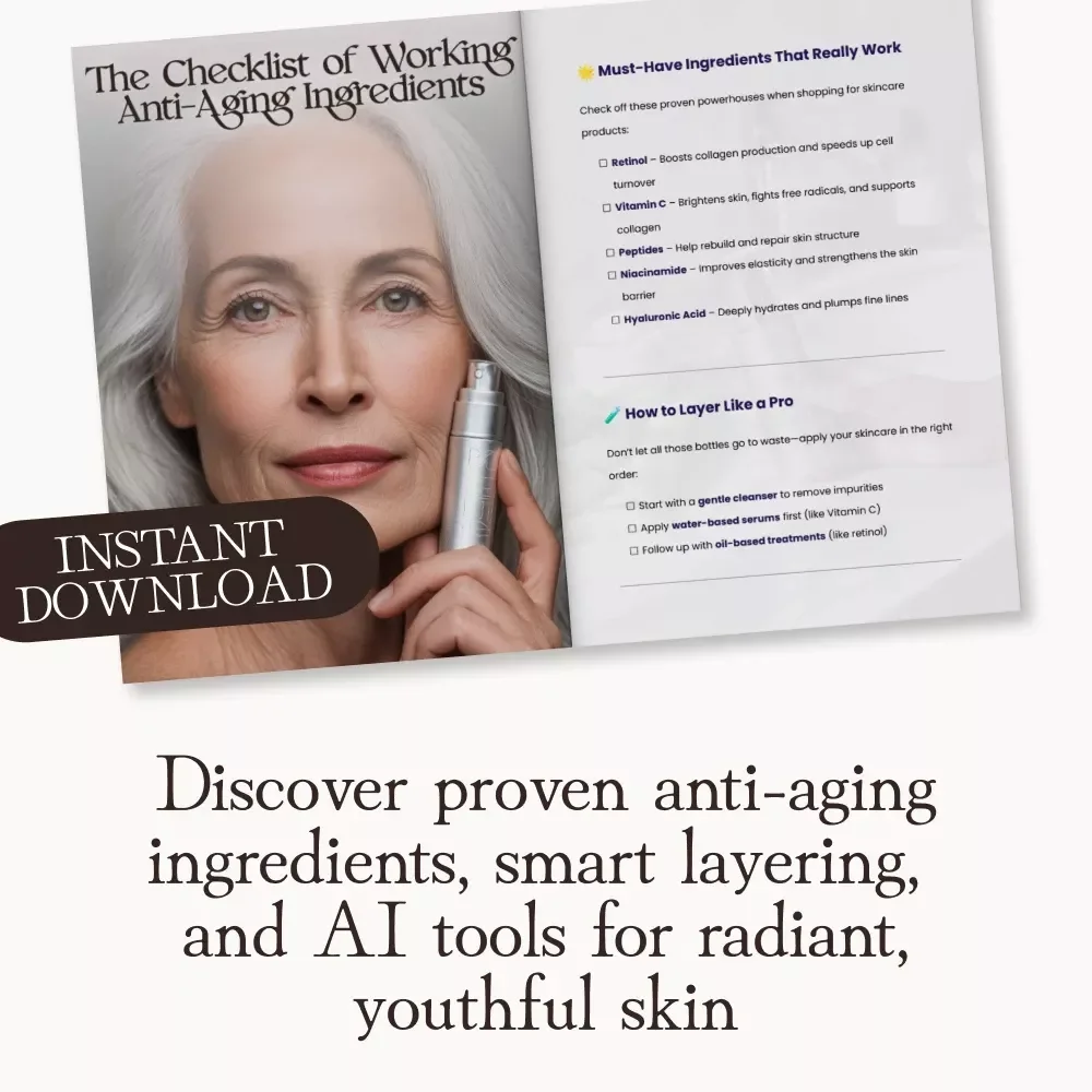 The Checklist of Working Anti-Aging Ingredients | Digital Skincare Guide for Youthful, Radiant Skin | What Anti-Aging Ingredients Really Reduce Wrinkles | Instant Download eBook & Printable PDF