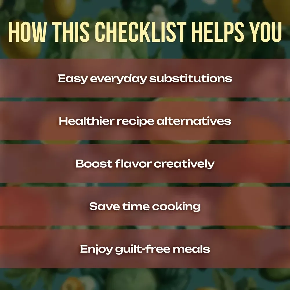 Vegan Recipe Swaps Checklist | Easy Plant-Based Cooking Guide | Digital Download eBook for Dairy-Free, Egg-Free & Meat-Free Substitutes