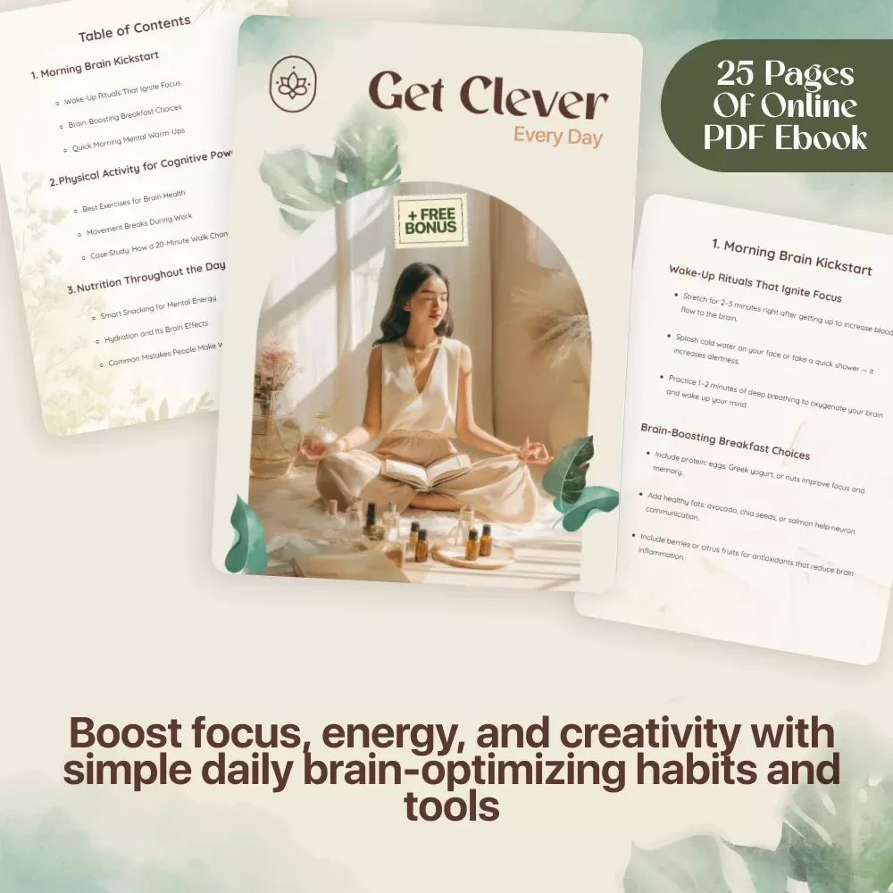 Get Clever Every Day | Brain-Boosting Daily Routine eBook | Focus, Productivity & Mind Power Guide | Digital Download