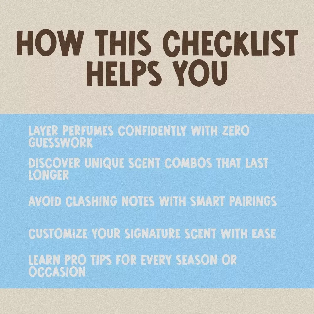 The Ultimate Checklist: How to Layer Fragrances Like a Pro | Digital Download Fragrance Layering Guide, How to Layer Fragrances Checklist