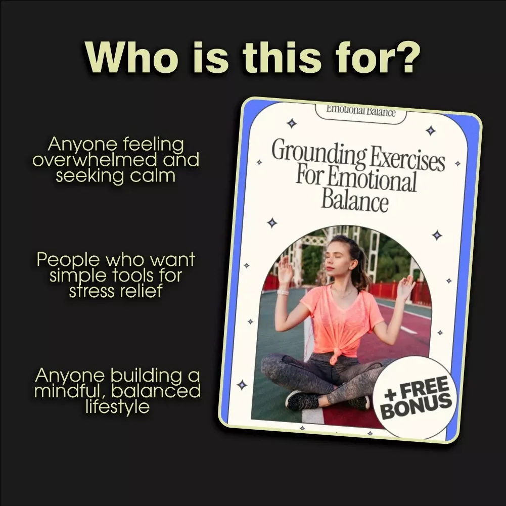 Grounding Exercises for Emotional Balance | Stress Relief Guide, Mindfulness eBook, Anxiety Support Checklist, Digital Download for Self Care & Emotional Wellness