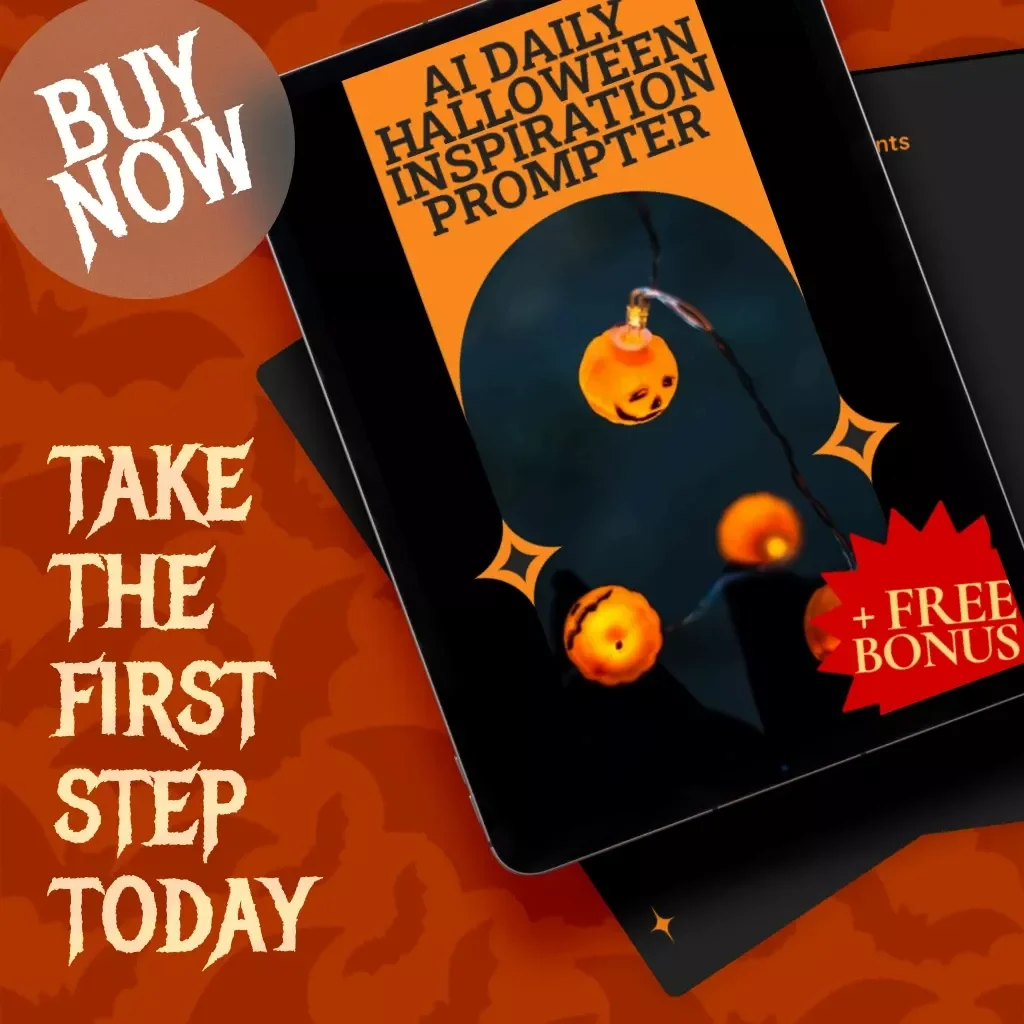 AI Daily Halloween Inspiration Prompter | Digital Download Guide for Spooky Creativity, Prompt Ideas & eBook for AI Halloween-Themed Content