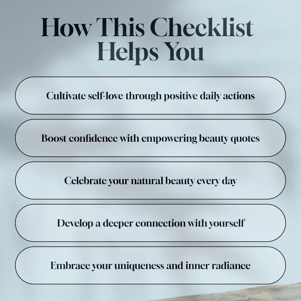 Your Daily Dose of Beauty: Quotes & Actions to Shine From Within - Beauty Quotes Checklist