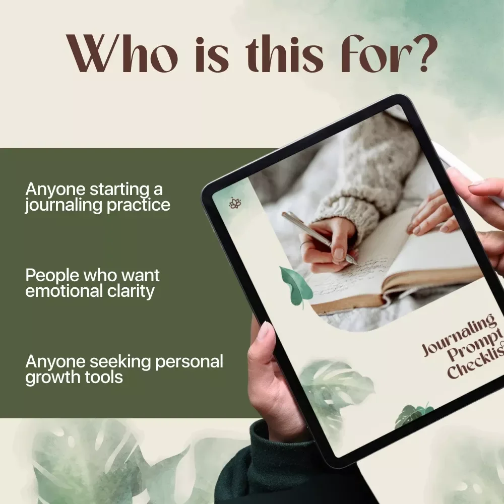 Journaling Prompt Checklist | Mindful Writing Prompts for Emotional Regulation & Self-Reflection | Digital Download