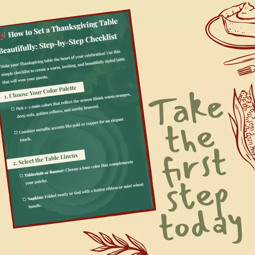 How to Set a Thanksgiving Table Beautifully: Step-by-Step Checklist | Thanksgiving Table Setting Guide | Holiday Table Decor eBook | Digital Download