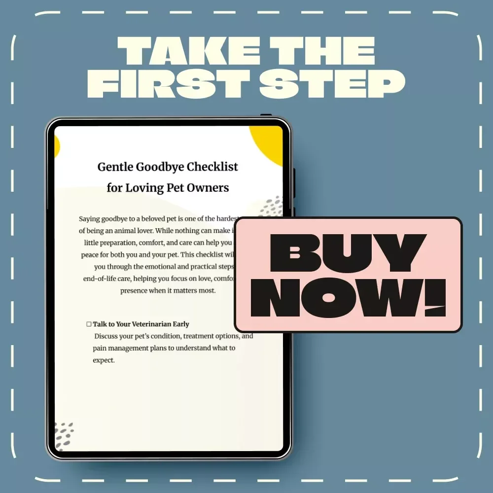 Gentle Goodbye Checklist for Loving Pet Owners | Pet Loss Support Guide | Printable Pet Euthanasia Preparation Checklist | Comfort for Grieving Pet Parents | Digital Download
