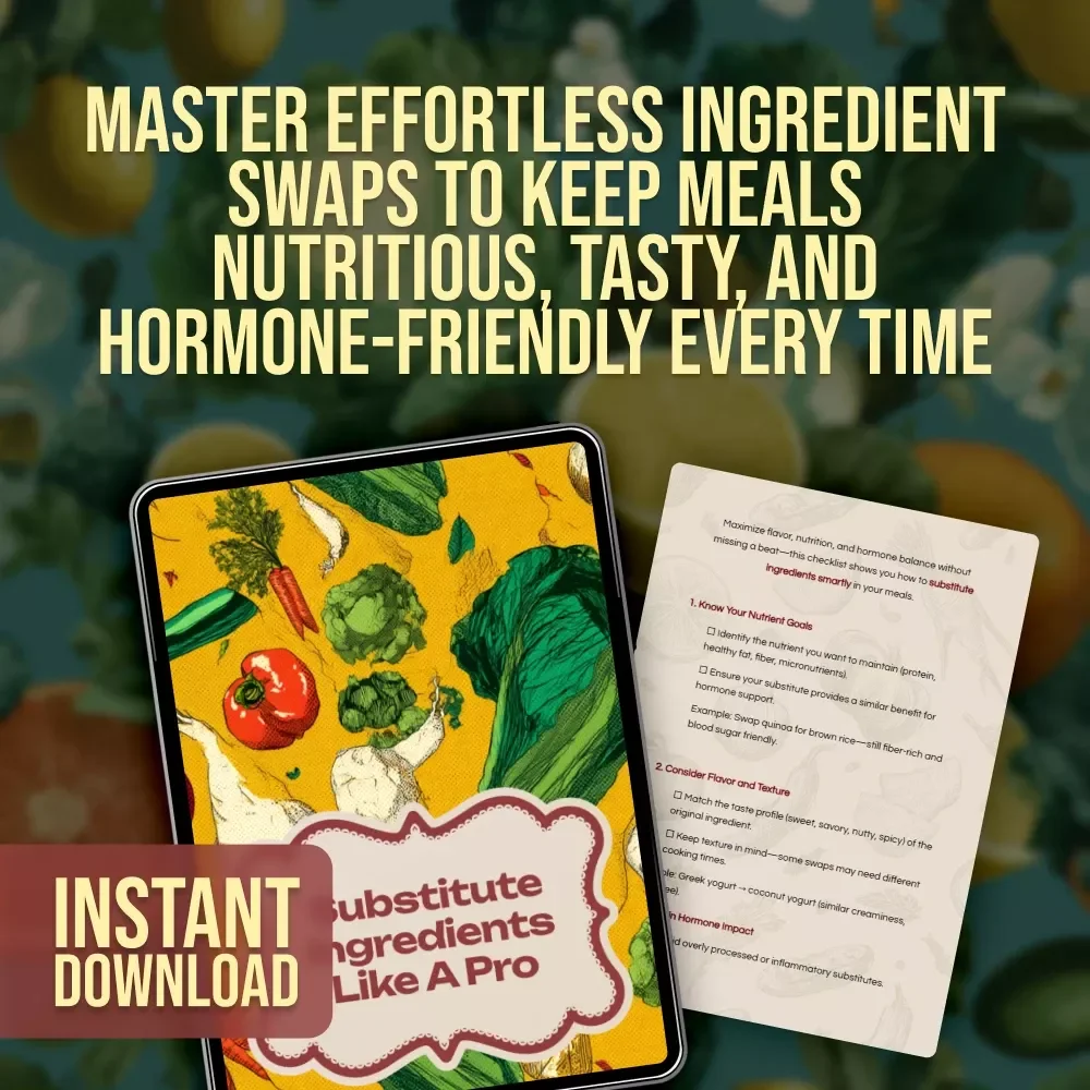 Substitute Ingredients Like a Pro | Smart Ingredient Swap Checklist | Digital Download for Healthy Cooking & Hormone-Friendly Meals