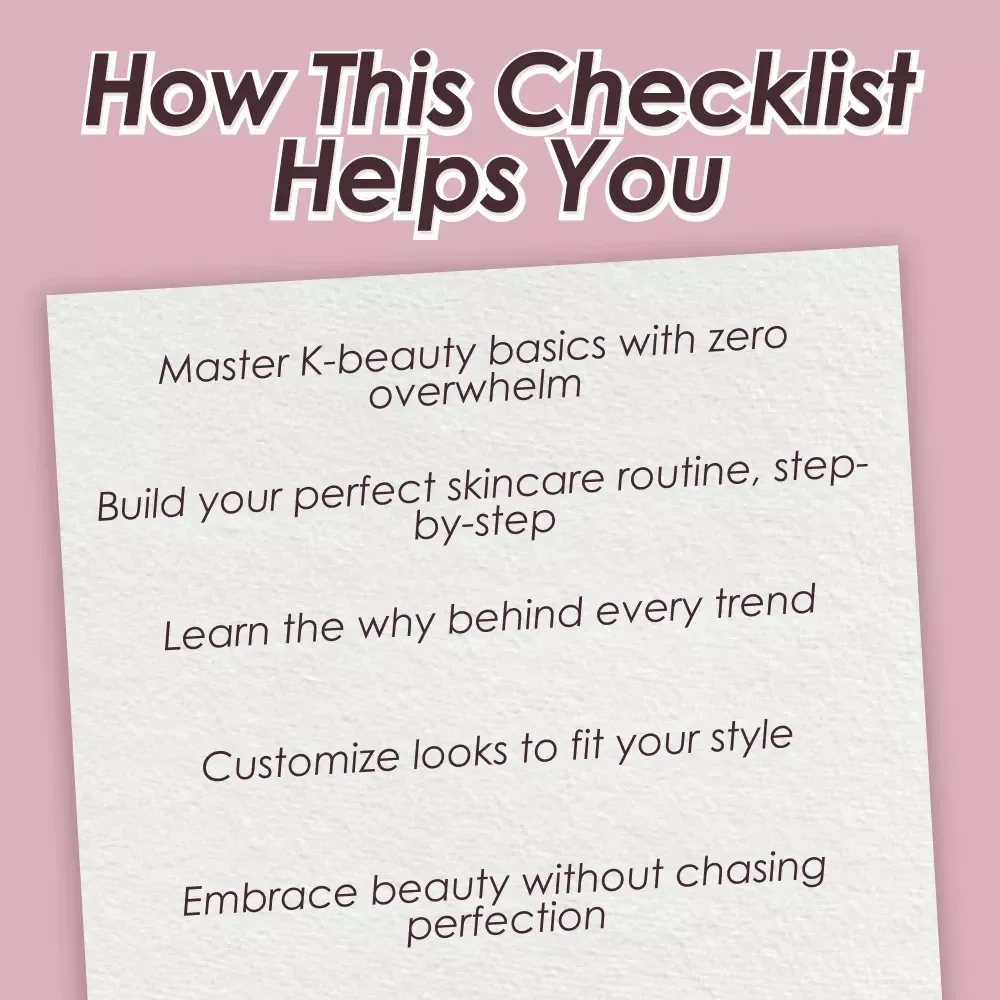 The K-Beauty Code: Playful Checklist for Understanding Korean Beauty Ideals | Korean Beauty Ideals Digital Download, K-Beauty Aesthetic Guide, Skincare & Makeup Checklist