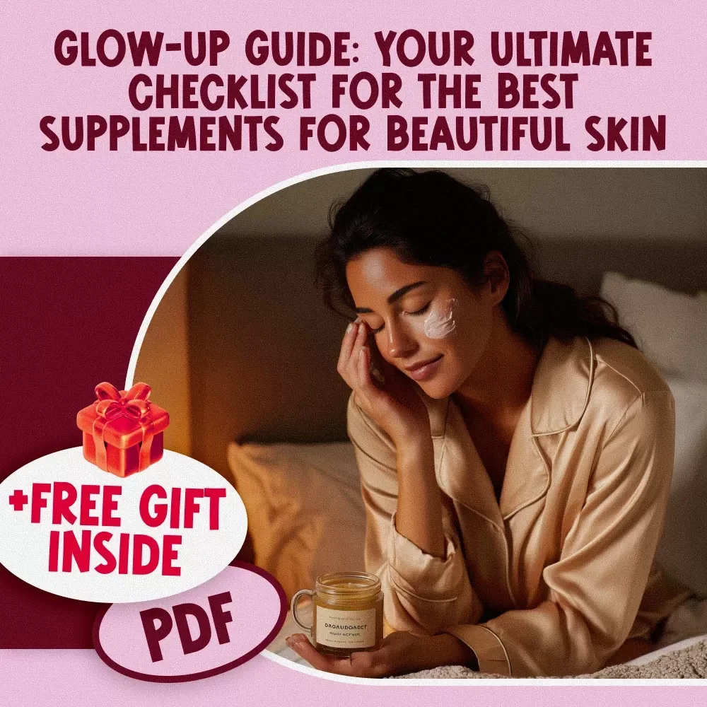 Glow-Up Guide: Your Ultimate Checklist for the Best Supplements for Beautiful Skin | Skin Glow eBook | Digital Self-Care Guide | Beauty Wellness Printable