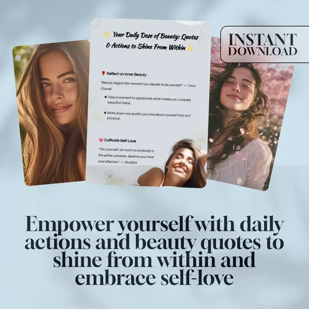 Your Daily Dose of Beauty: Quotes & Actions to Shine From Within - Beauty Quotes Checklist